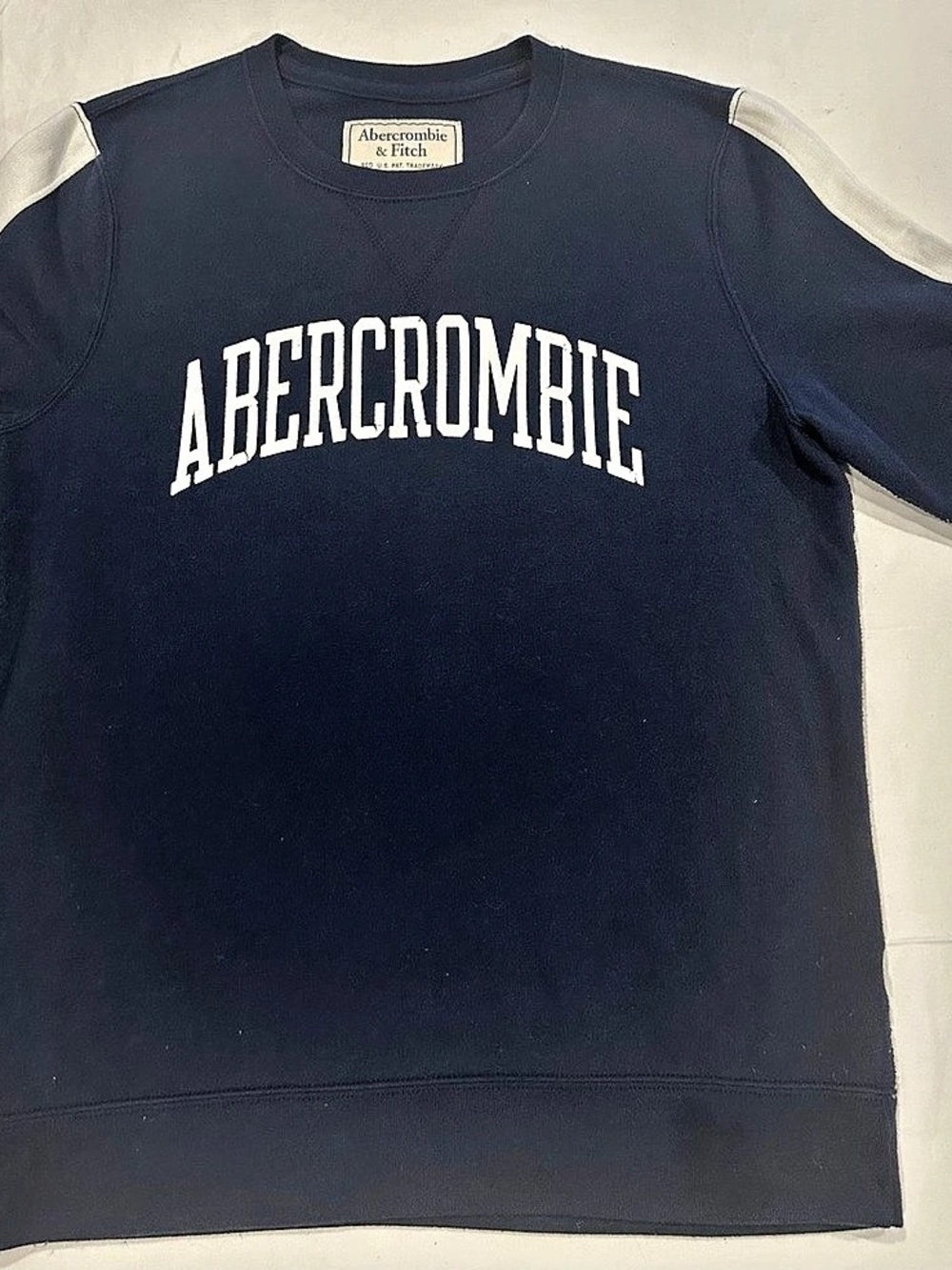 Abercrombie & Fitch Vintage Y2K Arch Logo Crewneck Sweatshirt Blue & White Size